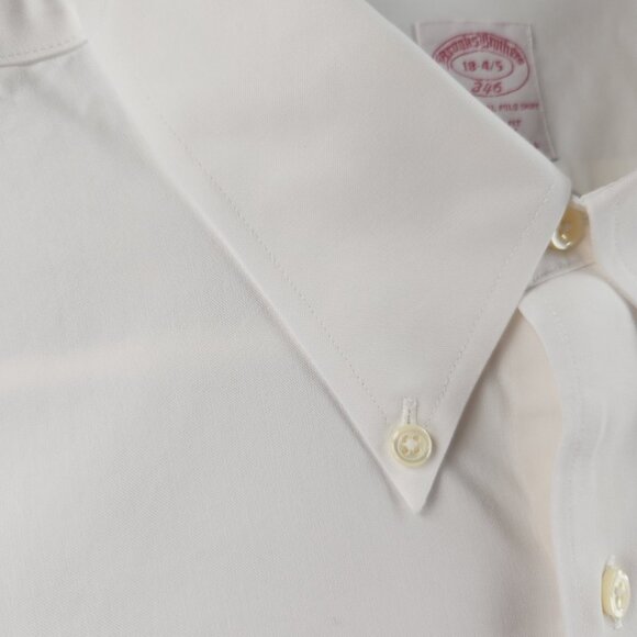 Brooks Brothers Cotton Non-Iron Button-Down White 18 4/5 Pocket Long Sleeve Mens - Picture 7 of 16